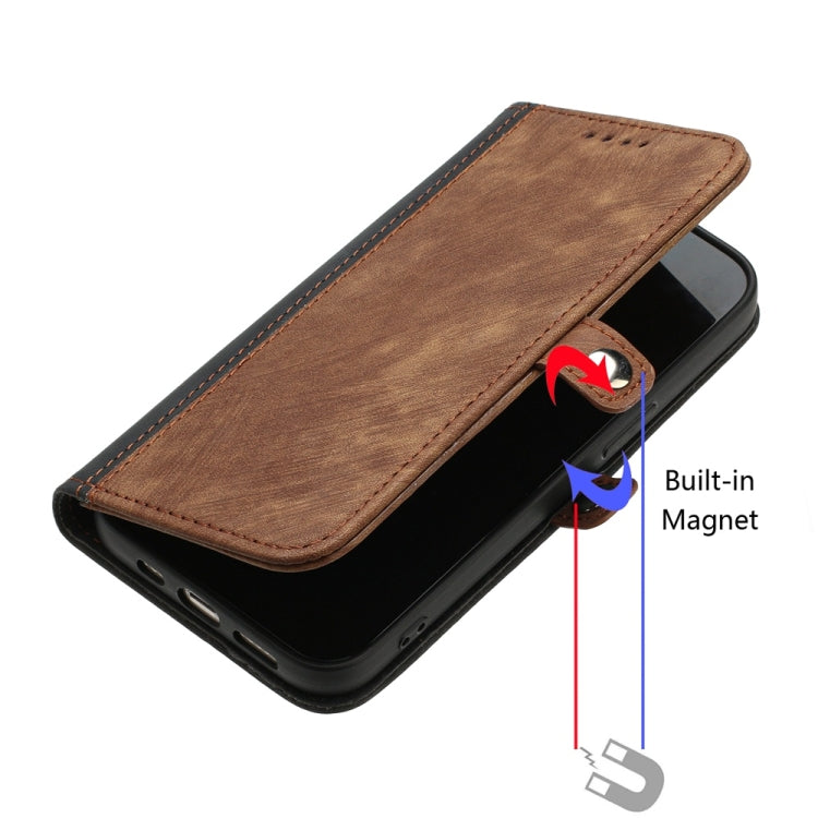 For Samsung Galaxy S25 5G Side Buckle Double Fold Hand Strap Leather Phone Case(Brown) - Galaxy S25 5G Cases by buy2fix | Online Shopping UK | buy2fix