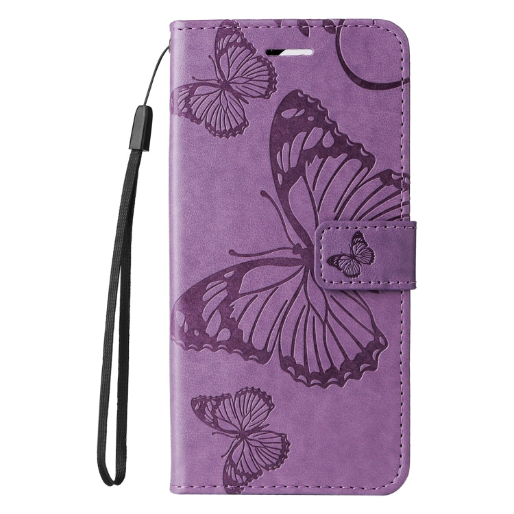 For Samsung Galaxy S25 Ultra 5G 3D Butterfly Embossed Pattern Flip Leather Phone Case(Purple) - Galaxy S25 Ultra 5G Cases by buy2fix | Online Shopping UK | buy2fix