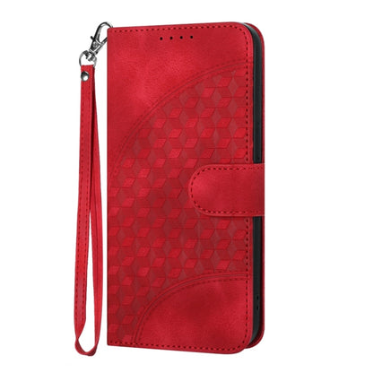 For Samsung Galaxy S25+ 5G YX0060 Elephant Head Embossed Phone Leather Case with Lanyard(Red) - Galaxy S25+ 5G Cases by buy2fix | Online Shopping UK | buy2fix