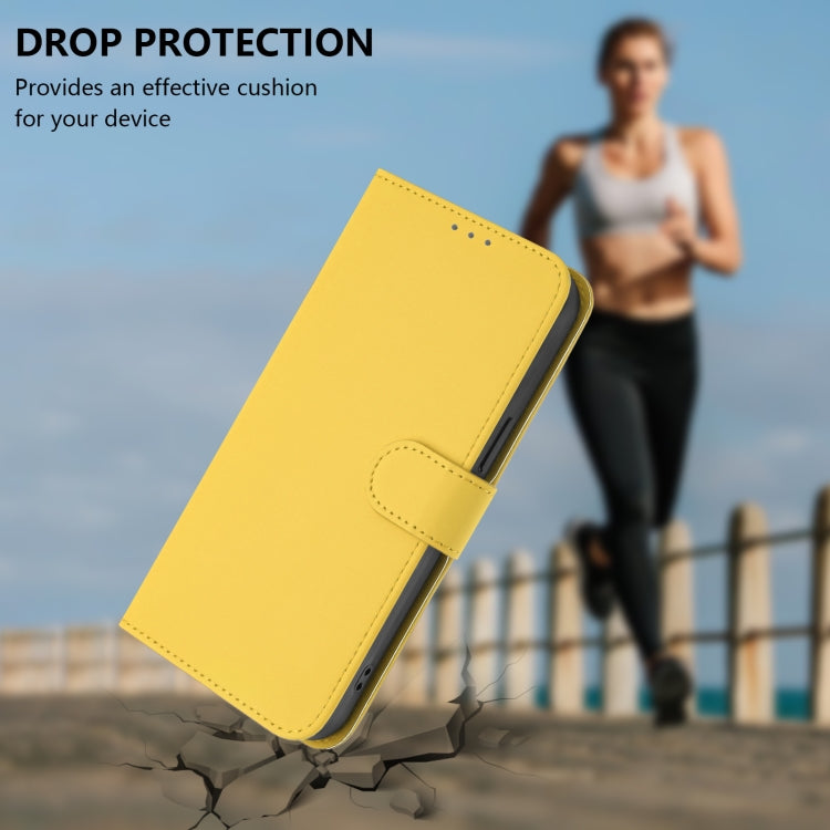 For OnePlus 11 Skin Feel Solid Color Leather Phone Case with Lanyard(Lemon Yellow) - OnePlus Cases by buy2fix | Online Shopping UK | buy2fix