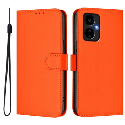 For Boost MobIle Celero 5G 2024 / 3 5G Skin Feel Solid Color Leather Phone Case with Lanyard(Orange) - More Brand by buy2fix | Online Shopping UK | buy2fix