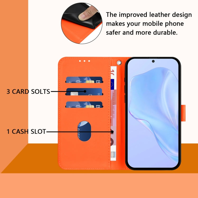 For Boost MobIle Celero 5G 2024 / 3 5G Skin Feel Solid Color Leather Phone Case with Lanyard(Orange) - More Brand by buy2fix | Online Shopping UK | buy2fix