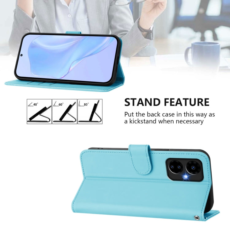 For Boost MobIle Celero 5G 2024 / 3 5G Skin Feel Solid Color Leather Phone Case with Lanyard(Sky Blue) - More Brand by buy2fix | Online Shopping UK | buy2fix