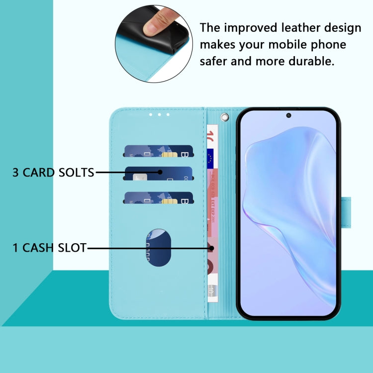 For Boost MobIle Celero 5G 2024 / 3 5G Skin Feel Solid Color Leather Phone Case with Lanyard(Sky Blue) - More Brand by buy2fix | Online Shopping UK | buy2fix