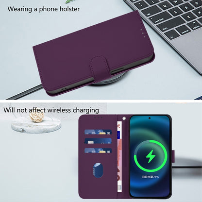 For Boost MobIle Celero 5G 2024 / 3 5G Skin Feel Solid Color Leather Phone Case with Lanyard(Violet) - More Brand by buy2fix | Online Shopping UK | buy2fix