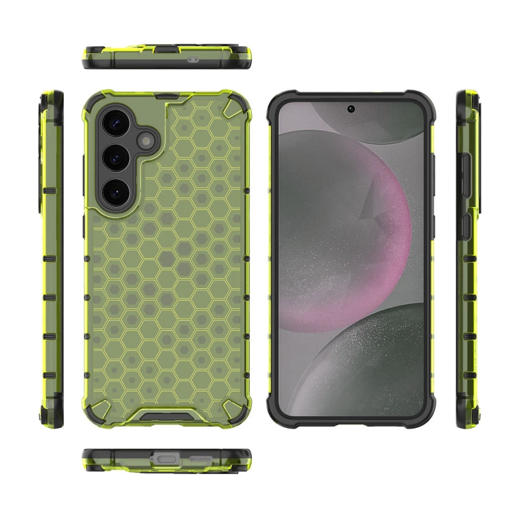 For Samsung Galaxy S25 5G Honeycomb Shockproof Phone Case(Green) - Galaxy S25 5G Cases by buy2fix | Online Shopping UK | buy2fix