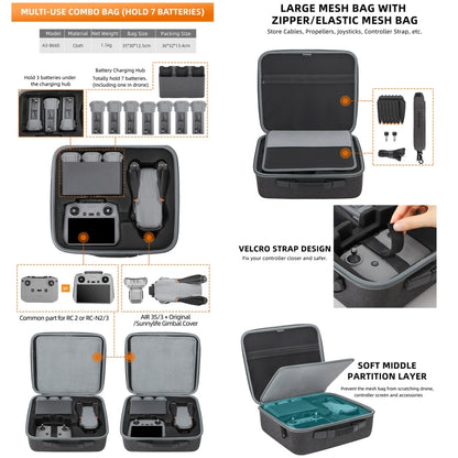 For DJI Air 3S / Air 3 Sunnylife Carrying Case Bag, Model:A3-B660 Batteries Bag - Carry Cases & Bags by Sunnylife | Online Shopping UK | buy2fix