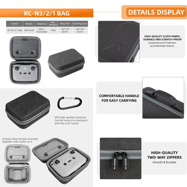 For DJI Air 3S / Air 3 Sunnylife Carrying Case Bag, Model:A3-B659 Simplified Bag - Carry Cases & Bags by Sunnylife | Online Shopping UK | buy2fix