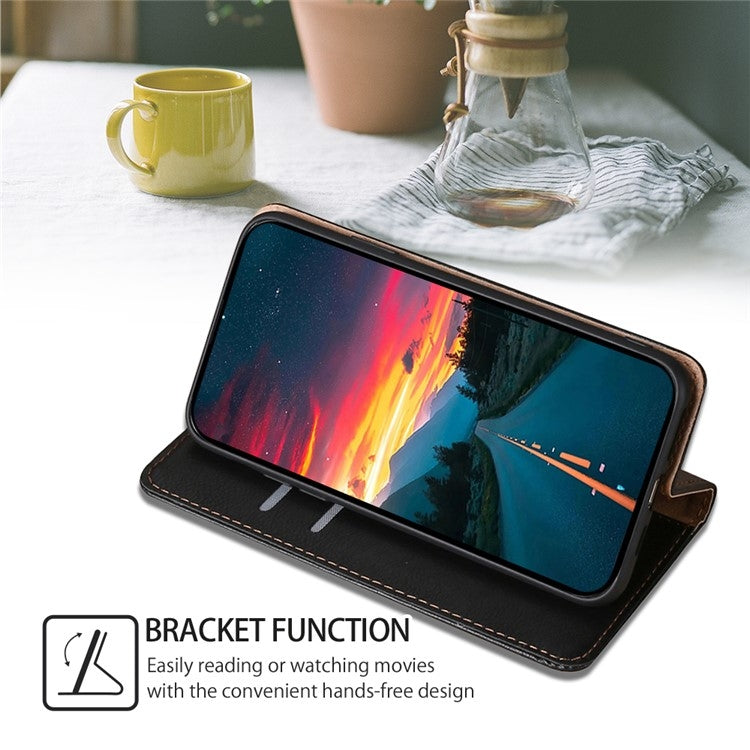 For iPhone 16 Pro Gloss Oil Solid Color Magnetic Leather Phone Case(Black) - iPhone 16 Pro Cases by buy2fix | Online Shopping UK | buy2fix