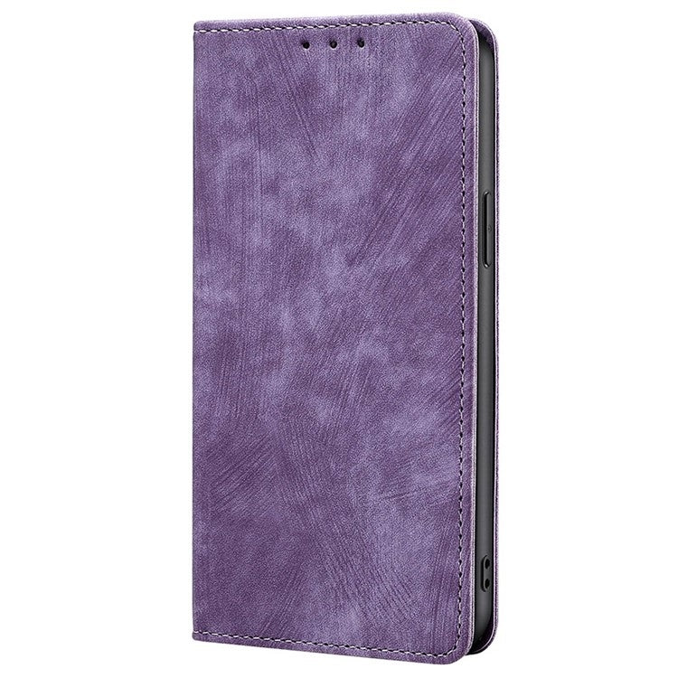 For iPhone 16 Pro RFID Anti-theft Brush Magnetic Leather Phone Case(Purple) - iPhone 16 Pro Cases by buy2fix | Online Shopping UK | buy2fix