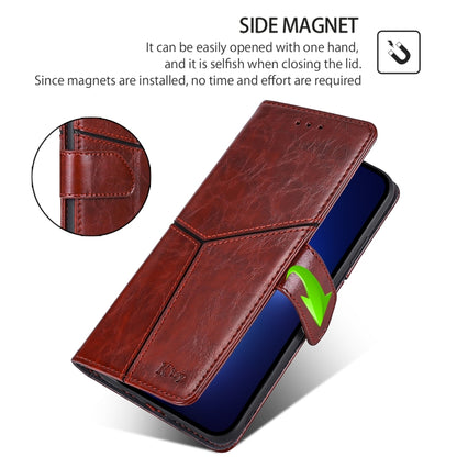 For iPhone 16 Pro Max Geometric Stitching Leather Phone Case(Dark Brown) - iPhone 16 Pro Max Cases by buy2fix | Online Shopping UK | buy2fix