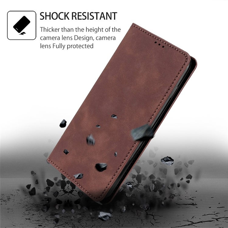 For iPhone 16 Plus Skin Feel Magnetic Leather Phone Case(Dark Brown) - iPhone 16 Plus Cases by buy2fix | Online Shopping UK | buy2fix