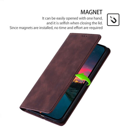 For iPhone 16 Pro Max Skin Feel Magnetic Leather Phone Case(Dark Brown) - iPhone 16 Pro Max Cases by buy2fix | Online Shopping UK | buy2fix