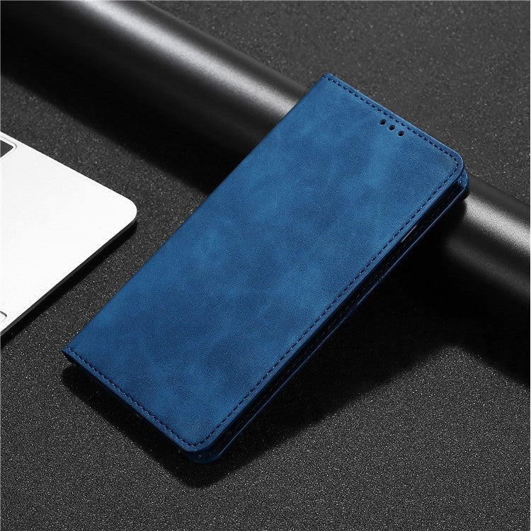 For iPhone 16 Pro Max Skin Feel Magnetic Leather Phone Case(Blue) - iPhone 16 Pro Max Cases by buy2fix | Online Shopping UK | buy2fix