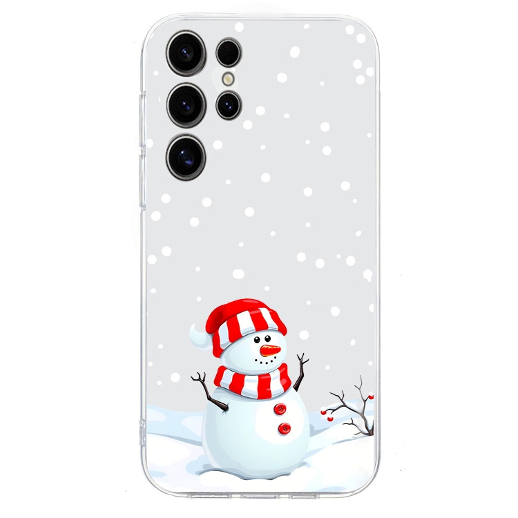 For Samsung Galaxy S25 Ultra 5G Christmas Painted Pattern TPU Transparent Phone Case(Snowman) - Galaxy S25 Ultra 5G Cases by buy2fix | Online Shopping UK | buy2fix