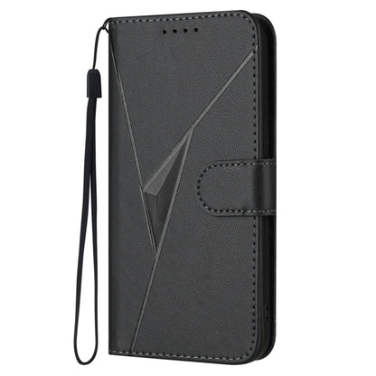 For Samsung Galaxy S25+ 5G Triangle Pattern Buckle Clasp Leather Phone Case(Black) - Galaxy S25+ 5G Cases by buy2fix | Online Shopping UK | buy2fix