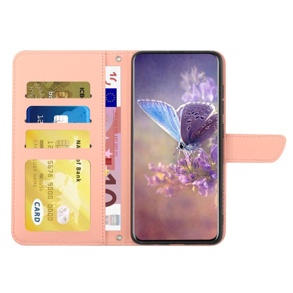 For Samsung Galaxy S25 Ultra 5G Skin Feel Butterfly Embossed Flip Leather Phone Case(Pink) - Galaxy S25 Ultra 5G Cases by buy2fix | Online Shopping UK | buy2fix