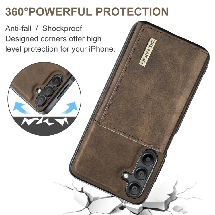 For Samsung Galaxy A16 5G DG.MING M1 Series 3-Fold Multi Card Wallet + Magnetic Phone Case(Coffee) - Galaxy Phone Cases by DG.MING | Online Shopping UK | buy2fix