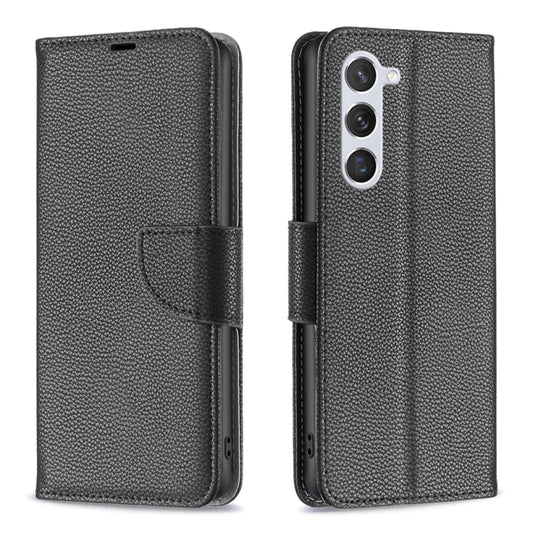 For Samsung Galaxy S25 5G Litchi Texture Pure Color Flip Leather Phone Case(Black) - Galaxy S25 5G Cases by buy2fix | Online Shopping UK | buy2fix