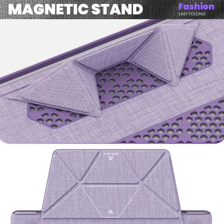 For MacBook Pro 13.3 inch M1 A2338 Fabric Magnetic Holder Laptop Protective Case(Purple) - MacBook Pro Cases by buy2fix | Online Shopping UK | buy2fix