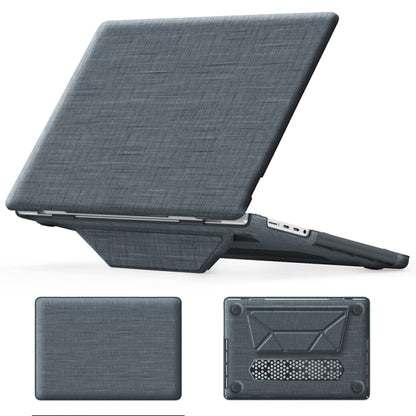 For MacBook Pro 16.2 inch A2991 / A2485 Fabric Magnetic Holder Laptop Protective Case(Grey) - MacBook Pro Cases by buy2fix | Online Shopping UK | buy2fix