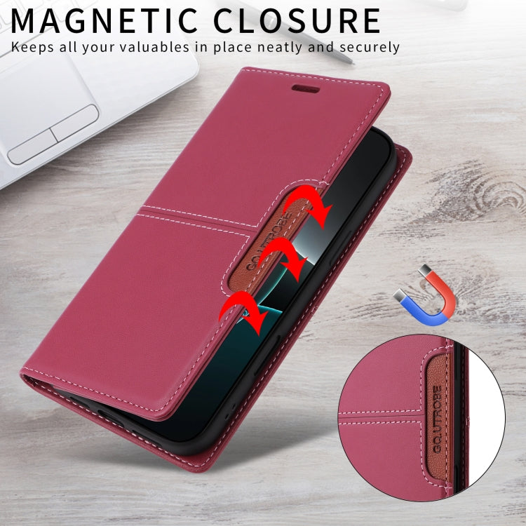 For Google Pixel 9 Pro XL GQUTROBE G01 RFID Anti-theft Leather Phone Case(Red) - Google Cases by GQUTROBE | Online Shopping UK | buy2fix