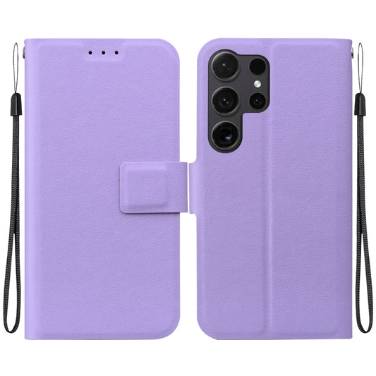 For Samsung Galaxy S25 Ultra 5G Ultra-thin Voltage Magnetic Buckle Leather Phone Case(Purple) - Galaxy S25 Ultra 5G Cases by buy2fix | Online Shopping UK | buy2fix