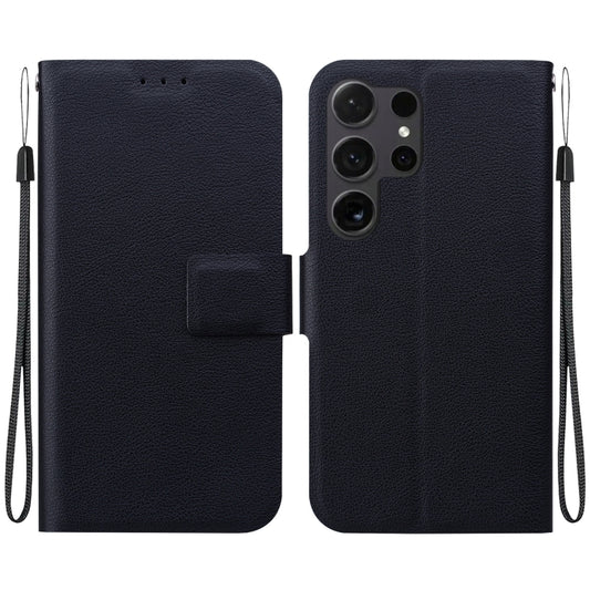 For Samsung Galaxy S25 Ultra 5G Ultra-thin Voltage Magnetic Buckle Leather Phone Case(Black) - Galaxy S25 Ultra 5G Cases by buy2fix | Online Shopping UK | buy2fix