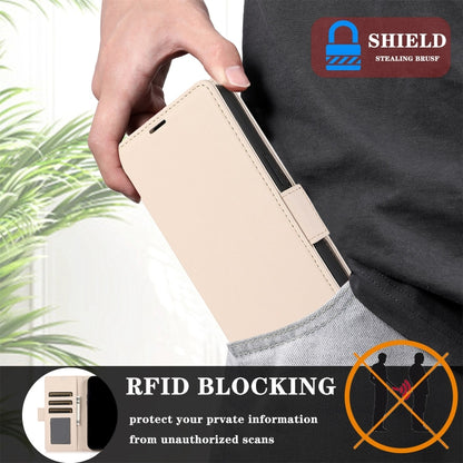 For Samsung Galaxy S25+ / S24+ 5G Side Buckle RFID Anti-theft Leather Phone Case(Apricot) - Galaxy S25+ 5G Cases by buy2fix | Online Shopping UK | buy2fix