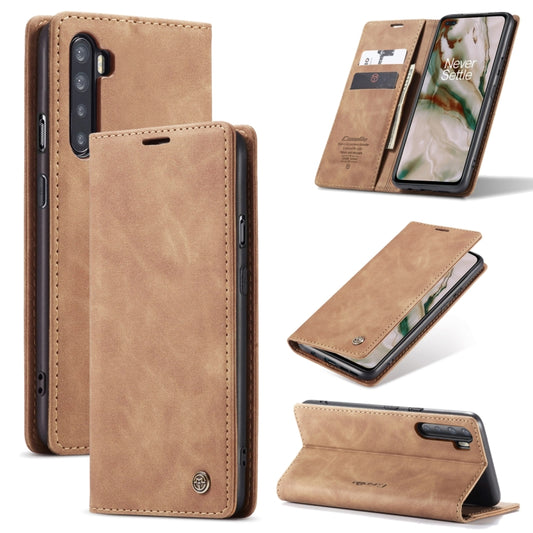 For OnePlus Nord CaseMe-013 Multifunctional Retro Frosted Horizontal Flip Leather Case with Card Slot & Holder & Wallet(Brown) - OnePlus Cases by CaseMe | Online Shopping UK | buy2fix