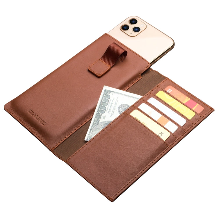 For iPhone 11 Pro Max QIALINO Nappa Texture Top-grain Leather Horizontal Flip Wallet Case with Card Slots(Brown) - iPhone 11 Pro Max Cases by QIALINO | Online Shopping UK | buy2fix