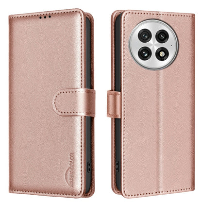 For OnePlus 13 Litchi Texture RFID Anti-theft Leather Phone Case(Gold) - OnePlus Cases by buy2fix | Online Shopping UK | buy2fix