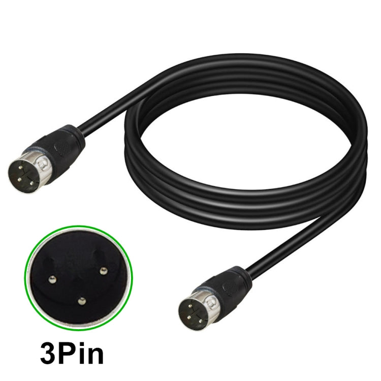 DIN Male to Male 3 Pin Signal Transmission for TV, DVD Player Adapter Cable, Length:1m(Black) - Microphone Audio Cable & Connector by buy2fix | Online Shopping UK | buy2fix