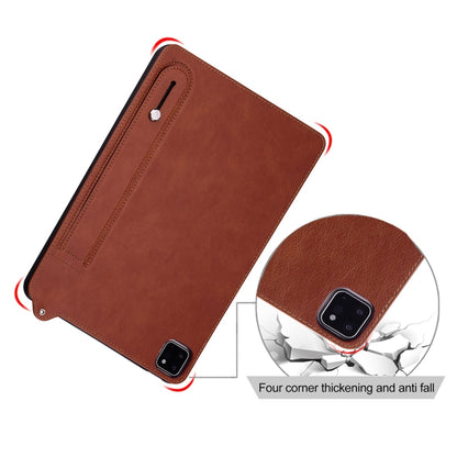 For Samsung Galaxy Tab S10+ / S9+ / S8+ TPU Leather Back Tablet Case with Wristband(Brown) - Tab S10+ Cases by buy2fix | Online Shopping UK | buy2fix