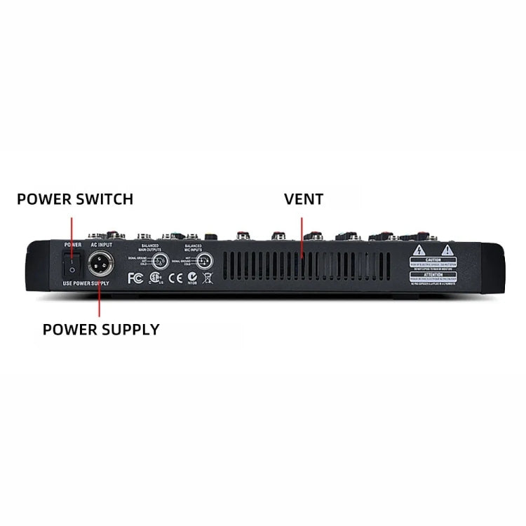 XTUGA CT60X 6-Channels Audio Mixer DJ Mixing Console with 48V Power Supply(US Plug) - Live Sound Effects Processors by XTUGA | Online Shopping UK | buy2fix