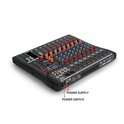 XTUGA CT80X 8-Channels Audio Mixer DJ Mixing Console with 48V Power Supply(EU Plug) - Live Sound Effects Processors by XTUGA | Online Shopping UK | buy2fix