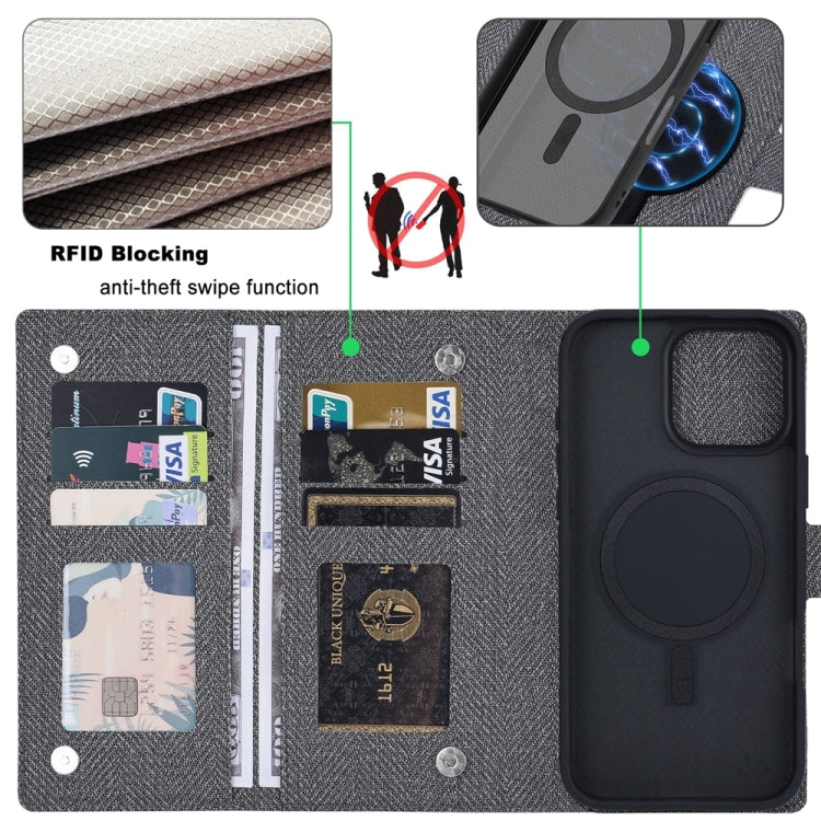 For iPhone 16 Pro ViLi GBS Series MagSafe Magnetic RFID Leather Flip Phone Case(Black) - iPhone 16 Pro Cases by ViLi | Online Shopping UK | buy2fix