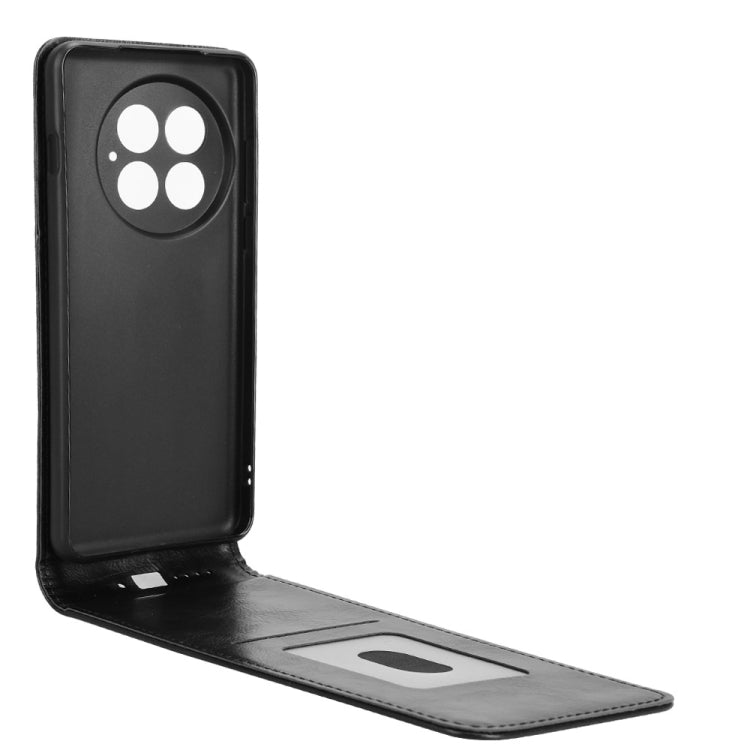 For OnePlus 13 Magnetic Vertical Flip Leather Phone Case(Black) - OnePlus Cases by buy2fix | Online Shopping UK | buy2fix