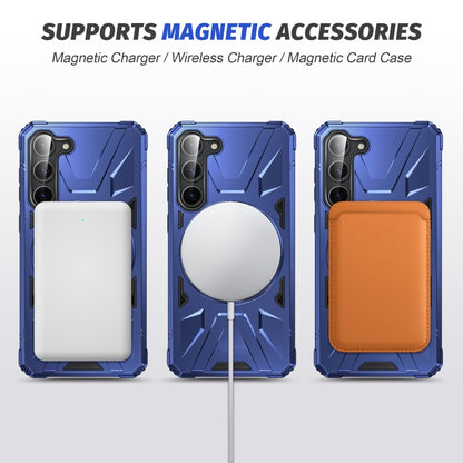 For Samsung Galaxy S25+ 5G MagSafe Magnetic Shockproof Phone Case with Ring Holder(Navy Blue) - Galaxy S25+ 5G Cases by buy2fix | Online Shopping UK | buy2fix