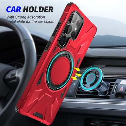 For Samsung Galaxy S25 Ultra 5G MagSafe Magnetic Shockproof Phone Case with Ring Holder(Red) - Galaxy S25 Ultra 5G Cases by buy2fix | Online Shopping UK | buy2fix