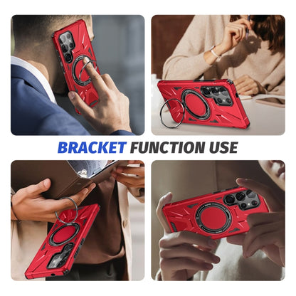 For Samsung Galaxy S25 Ultra 5G MagSafe Magnetic Shockproof Phone Case with Ring Holder(Red) - Galaxy S25 Ultra 5G Cases by buy2fix | Online Shopping UK | buy2fix