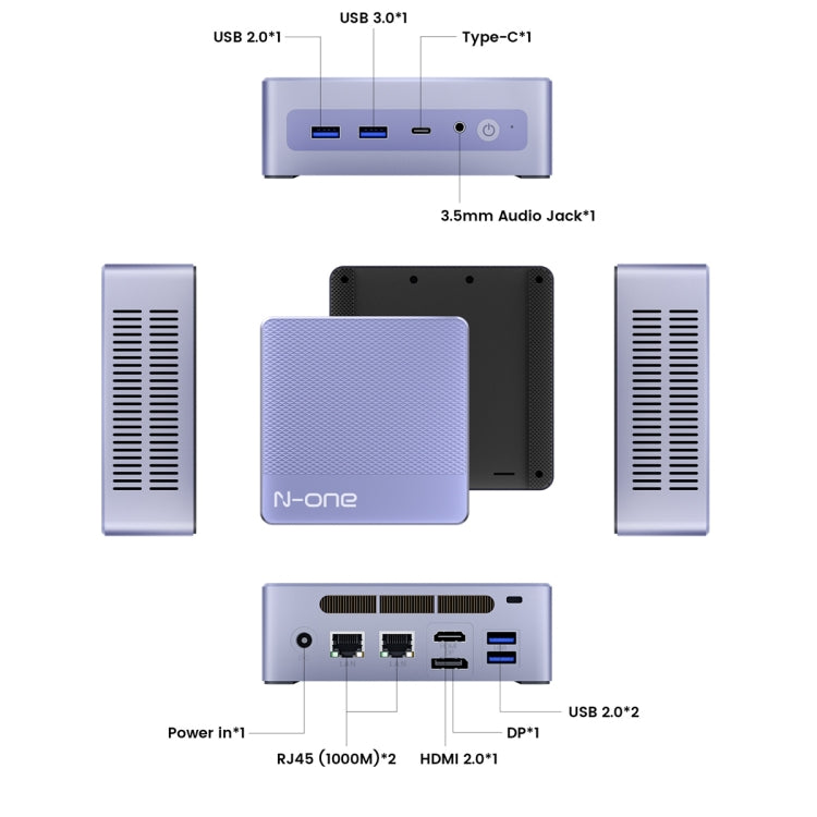 N-one NPC S Windows 11 Pro Mini PC, Intel Alder Lake N95, Support HDMI / RJ45, Plug Type:EU Plug(Grey) - Windows Mini PCs by buy2fix | Online Shopping UK | buy2fix