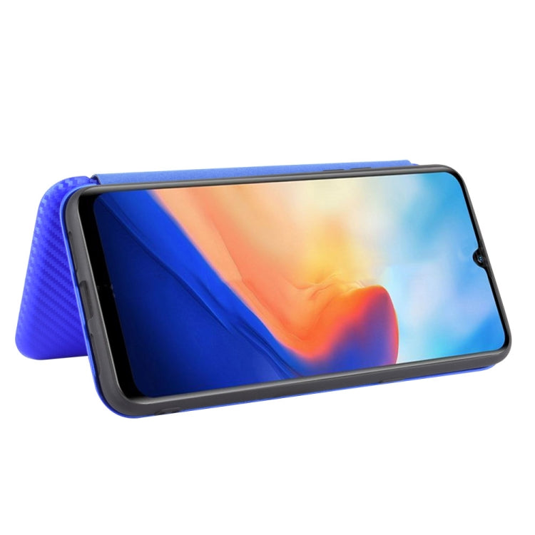 For Blackview A80 Carbon Fiber Texture Horizontal Flip TPU + PC + PU Leather Case with Card Slot(Blue) - More Brand by buy2fix | Online Shopping UK | buy2fix