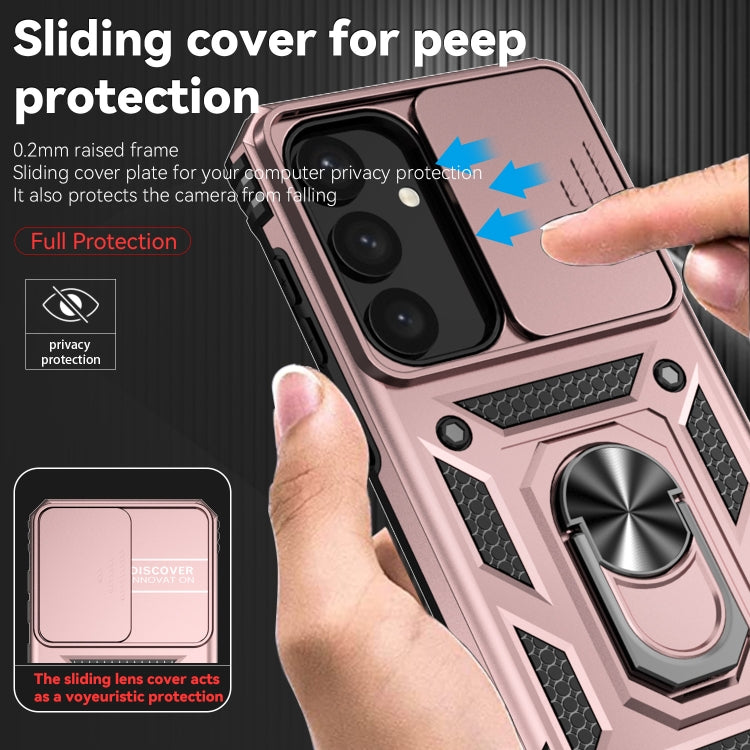 For Samsung Galaxy S25 5G Sliding Camshield Holder Phone Case(Rose Gold) - Galaxy S25 5G Cases by buy2fix | Online Shopping UK | buy2fix