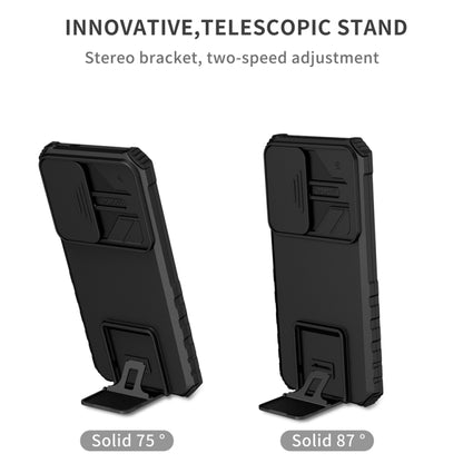 For Samsung Galaxy S25 5G Stereoscopic Holder Sliding Camshield Phone Case(Black) - Galaxy S25 5G Cases by buy2fix | Online Shopping UK | buy2fix