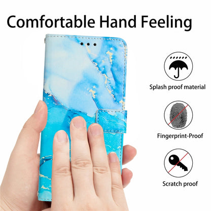 For Samsung Galaxy S25 Ultra 5G Painted Marble Pattern Leather Phone Case(Blue Green) - Galaxy S25 Ultra 5G Cases by buy2fix | Online Shopping UK | buy2fix