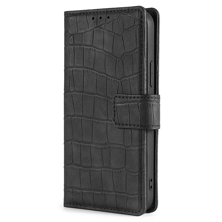 For Samsung Galaxy S25 5G Skin Feel Crocodile Magnetic Clasp Leather Phone Case(Black) - Galaxy S25 5G Cases by buy2fix | Online Shopping UK | buy2fix