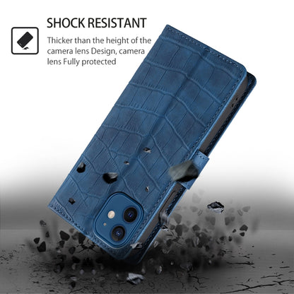 For Samsung Galaxy S25 Ultra 5G Skin Feel Crocodile Magnetic Clasp Leather Phone Case(Blue) - Galaxy S25 Ultra 5G Cases by buy2fix | Online Shopping UK | buy2fix