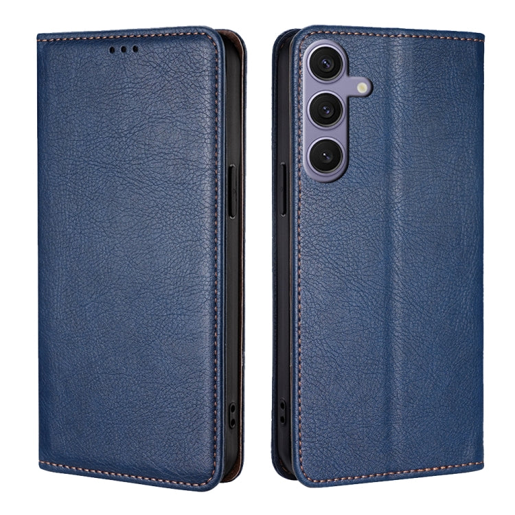 For Samsung Galaxy S25+ 5G Gloss Oil Solid Color Magnetic Leather Phone Case(Blue) - Galaxy S25+ 5G Cases by buy2fix | Online Shopping UK | buy2fix