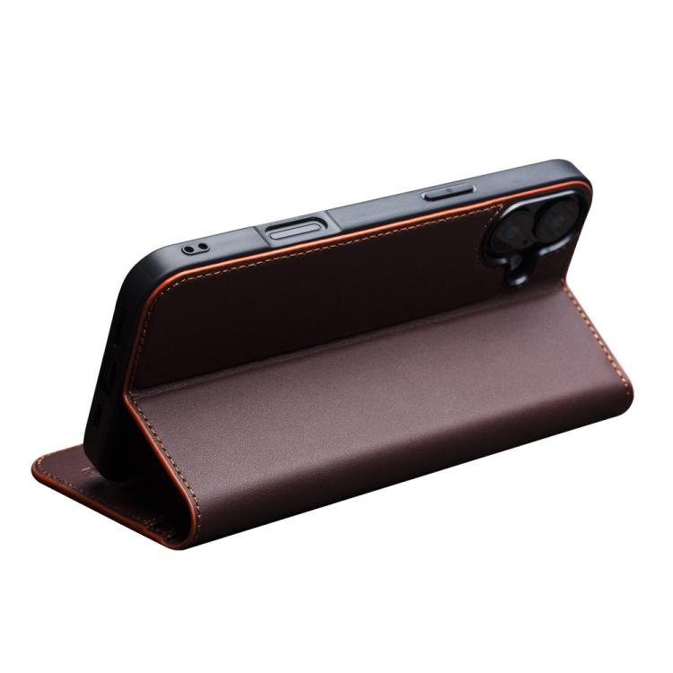 For iPhone 16 QIALINO Classic Gen2 Genuine Leather Phone Case(Brown) - iPhone 16 Cases by QIALINO | Online Shopping UK | buy2fix